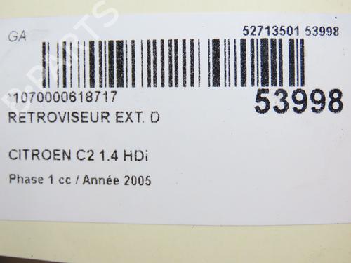 Right mirror CITROËN C2 (JM_) 1.4 HDi | BP28968746C27 