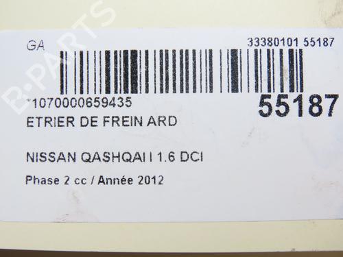 Used Right rear brake caliper NISSAN QASHQAI I (J10, NJ10) 1.6 dCi All-wheel Drive (130 hp) 29294174