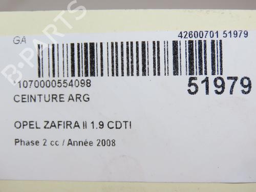 Used Rear left belt tensioner OPEL ZAFIRA / ZAFIRA FAMILY B (A05) 1.9 CDTI (M75) (100 hp) 28801819