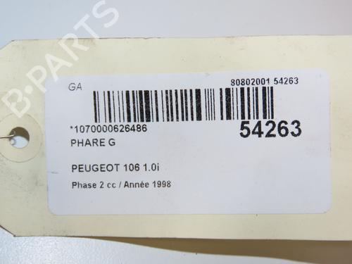 Used Left headlight PEUGEOT 106 I (1A, 1C) 1.0 (50 hp) 28832562