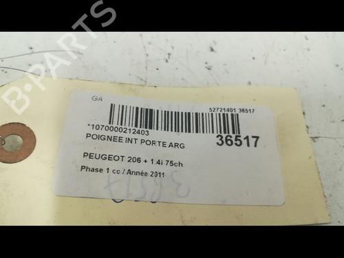 Venstre bagtil invendig håndtag PEUGEOT 206+ (2L_, 2M_) 1.4 i (73 hp) 23176854