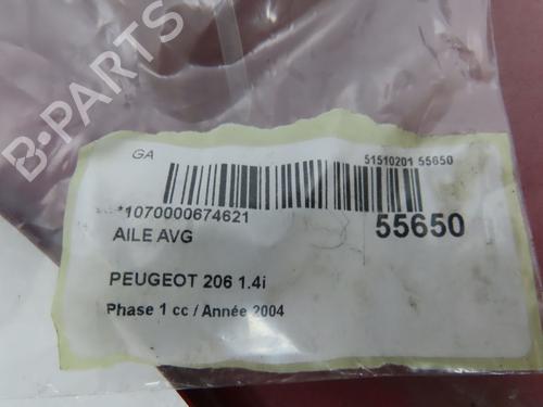 Used Left front fenders PEUGEOT 206+ (2L_, 2M_) 1.4 i (2LKFWA, 2MKFWA) (75 hp) 32253887