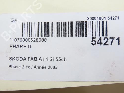 right-headlight-skoda-fabia-i-6y2-1999-2000-2001-2002-2003-2004-2005-2006-2007-2008-28969429 main image