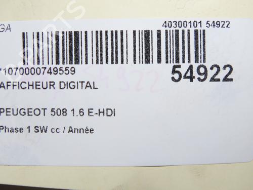 display-monitor-peugeot-508-sw-i-8e_-2010-2011-2012-2013-2014-2015-2016-2017-2018-39997060 main image