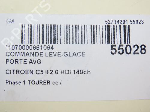 Left front window switch CITROËN C5 III Break (RW_) 2.0 HDi 140 | BP29469778I27 