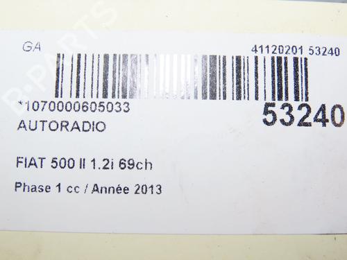 Used Radio FIAT 500 (312_) 1.2 (312AXA1A) (69 hp) 28830588