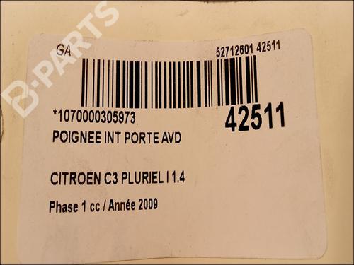 Front right interior door handle CITROËN C3 Pluriel (HB_) 1.4 HDi | BP9617039I14