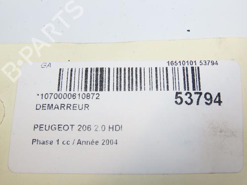 Used Starter PEUGEOT 206 Hatchback (2A/C) 2.0 HDI 90 (90 hp) 29263761