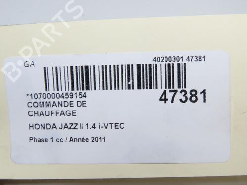 Used Climate control Climate control HONDA JAZZ III (GE_, GG_, GP_, ZA_) 1.3 i (GE6, GG3, GG6) (100 hp) 33222724 33222724