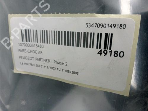 Used Rear bumper Rear bumper PEUGEOT PARTNER Box Body/MPV (5_, G_) 1.6 HDi 75 (75 hp) 17527820 17527820