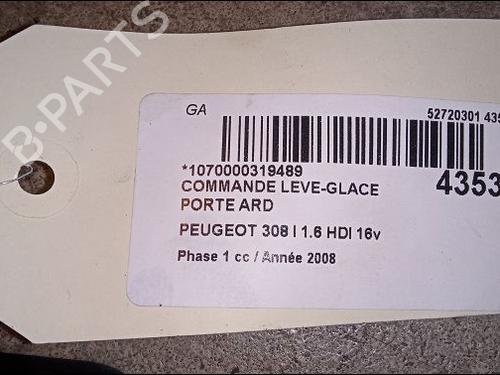 Used Right rear window switch Right rear window switch PEUGEOT 308 I (4A_, 4C_) 1.6 HDi (109 hp) 9618167 9618167