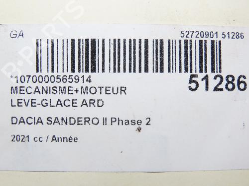 Used Rear right window mechanism DACIA SANDERO III 1.0 TCe 90 (91 hp) 20340108