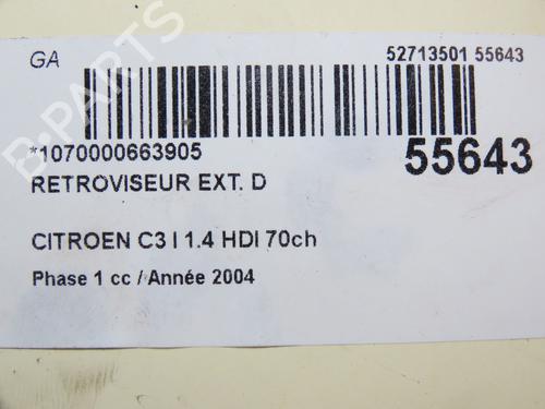 Used Right mirror CITROËN C3 I (FC_, FN_) 1.4 HDi (68 hp) 30447533