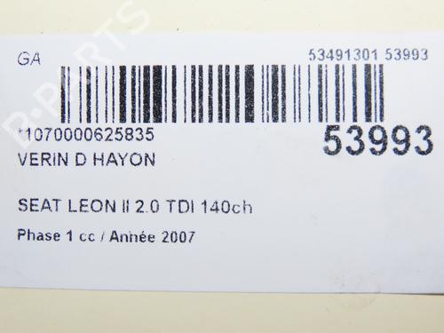 Tailgate lift support SEAT LEON (1P1) 2.0 TDI 16V | BP28969314C138 