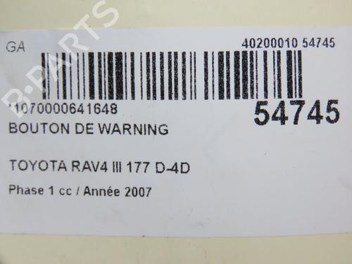 Warning switch TOYOTA RAV 4 III (_A3_) 2.2 D 4WD (ALA30_, ALA30R) | BP31120426I22 - Image 3
