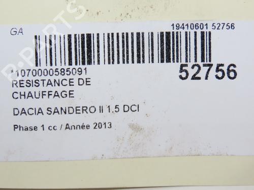 Heater resistor DACIA SANDERO II 1.5 dCi | BP28967208M108