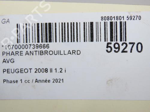 Venstre Fortil Tågelygte Venstre Fortil Tågelygte PEUGEOT 2008 II (UD_, US_, UY_, UJ_, UR_, UC_) 1.2 PureTech 130 (USHNS, URHNS) (130 hp) 37432622 37432622