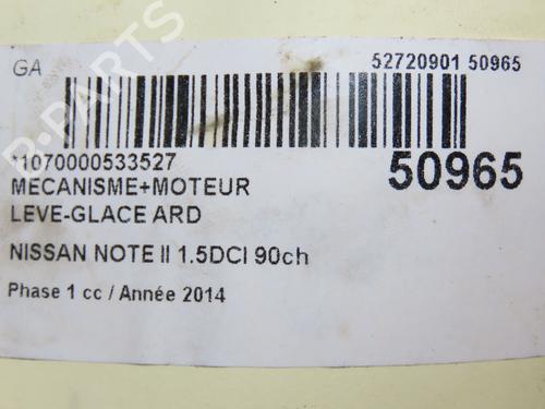 Rear right window mechanism NISSAN NOTE (E12) 1.5 dCi | BP23098753C25 