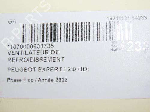 Used Radiator fan PEUGEOT EXPERT Van (222) 2.0 HDI (94 hp) 30404005