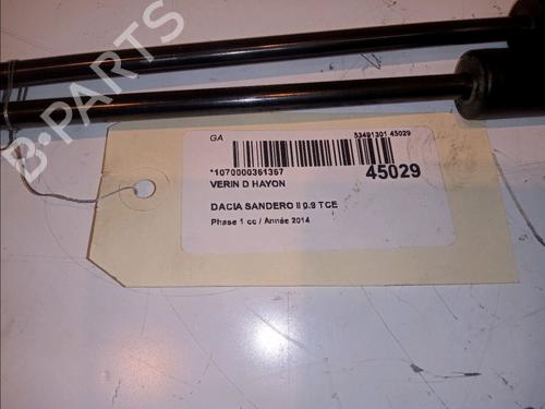 Used Tailgate lift support Tailgate lift support DACIA SANDERO II TCe 90 (B8M1, B8MA, B8AC) (90 hp) 14880145 14880145