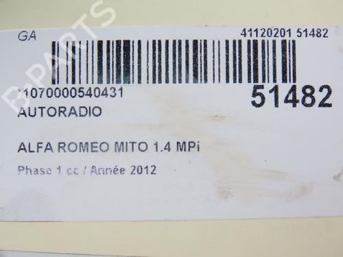 Radio ALFA ROMEO MITO (955_) 1.4 MultiAir (955AXL1B) | BP22441115E6 