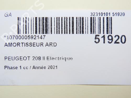 Used Right rear shock absorber PEUGEOT 208 II (UB_, UP_, UW_, UJ_) e-208 (136 hp) 28829868