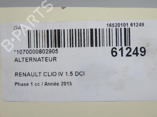 alternator-renault-clio-iv-bh_-2012-2013-2014-2015-2016-2017-2018-2019-2020-2021-39217284 main image