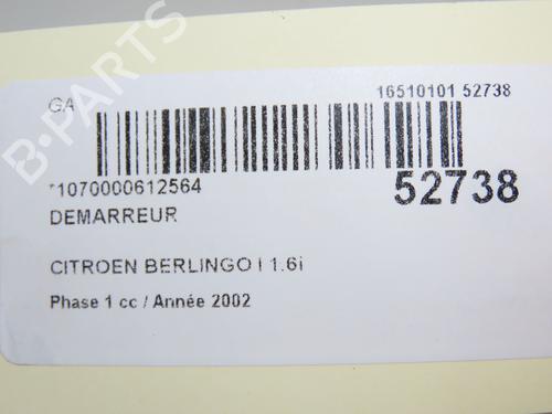 Starter CITROËN BERLINGO / BERLINGO FIRST MPV (MF_, GJK_, GFK_) 1.6 16V (MFNFU) | BP30447494M8 