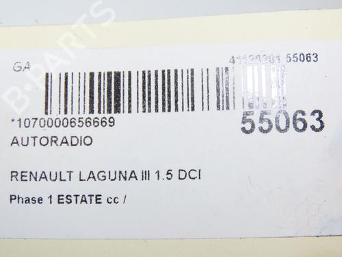 Radio RENAULT LAGUNA III Grandtour (KT0/1) 1.5 dCi (KT0A, KT0R, KT02) | BP29216028E6 