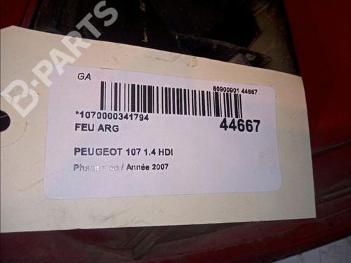 Left taillight PEUGEOT 107 (PM_, PN_) 1.4 HDi | BP11104371C34 