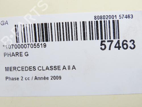 Left headlight MERCEDES-BENZ A-CLASS (W169) A 180 CDI (169.007, 169.307) | BP32179192C28 - Image 3