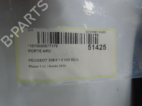 Right rear door PEUGEOT 308 II (LB_, LP_, LW_, LH_, L3_) 1.6 HDi | BP28968963C5 