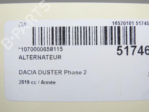 Alternator DACIA DUSTER (HM_) 1.3 TCe 130 (HMMF) | BP31120064M7 - Image 8