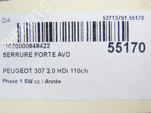 Used Front right lock PEUGEOT 307 Break (3E) 2.0 HDI 110 (107 hp) 28831624