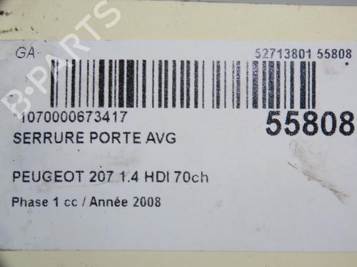 Used Front left lock PEUGEOT 207 (WA_, WC_) 1.4 HDi (68 hp) 31120879