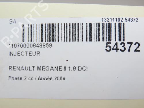 Used Injector Injector RENAULT MEGANE II (BM0/1_, CM0/1_) 1.9 dCi (131 hp) 29294123 29294123