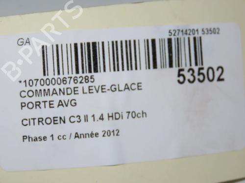 Used Left front window switch CITROËN C3 II (SC_) 1.4 HDi 70 (SC8HZC, SC8HR0, SC8HP4) (68 hp) 32129681