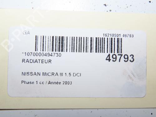 Køler NISSAN MICRA III (K12) 1.5 dCi (82 hp) 29415114