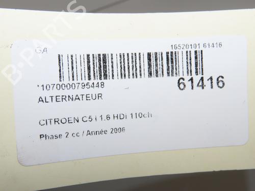 Used Alternator Alternator CITROËN C5 II (RC_) 1.6 HDi (RC8HZB) (109 hp) 40241000 40241000