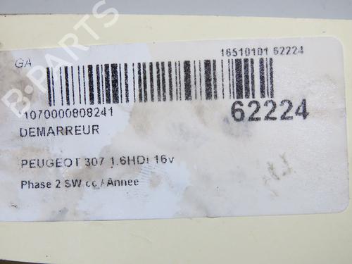 Used Starter Starter PEUGEOT 307 SW (3H) 1.6 HDI 110 (109 hp) 40050800 40050800