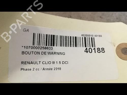 Used Warning switch RENAULT CLIO III (BR0/1, CR0/1) 1.5 dCi (BR17, CR17) (86 hp) 9610782