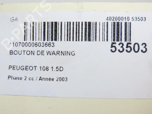 Warning switch PEUGEOT 106 II (1A_, 1C_) 1.5 D | BP28967790I22 