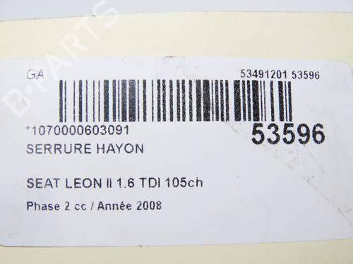 Bagklap lås SEAT LEON (1P1) 1.9 TDI (105 hp) 31179745