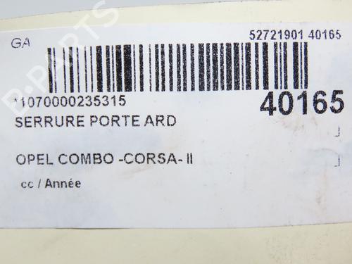 Rear right lock OPEL COMBO Box Body/MPV 1.7 DTI 16V | BP23125077C99 