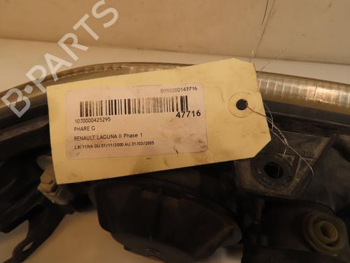 Used Left headlight RENAULT LAGUNA II (BG0/1_) 1.8 16V (BG04, BG0B, BG0C, BG0V) (117 hp) 16758202