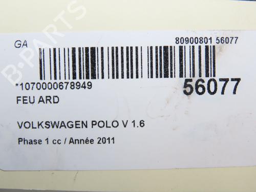 Used Right taillight VW POLO V (6R1, 6C1) 1.6 TDI (90 hp) 30486432