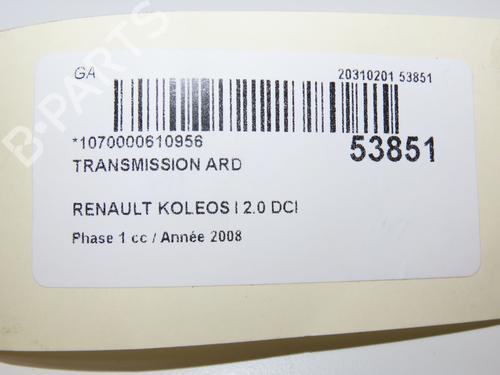 Right rear driveshaft RENAULT KOLEOS I (HY_) 2.0 dCi 4x4 (HY0K) | BP29379889M41 