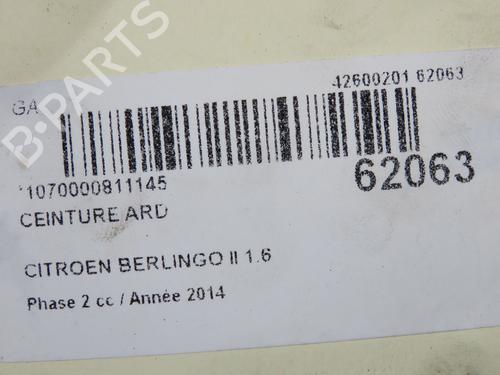 Rear right seatbelt CITROËN BERLINGO MULTISPACE (B9) 1.6 HDi 90 | BP40110690I28 - Image 5