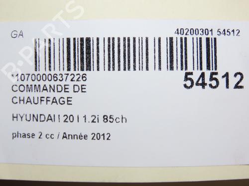 Climate control HYUNDAI i20 I (PB, PBT) 1.2 | BP28830397I5 