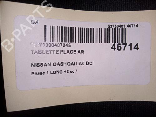 Used Rear parcel shelf NISSAN QASHQAI I (J10, NJ10) 2.0 dCi (150 hp) 11418225